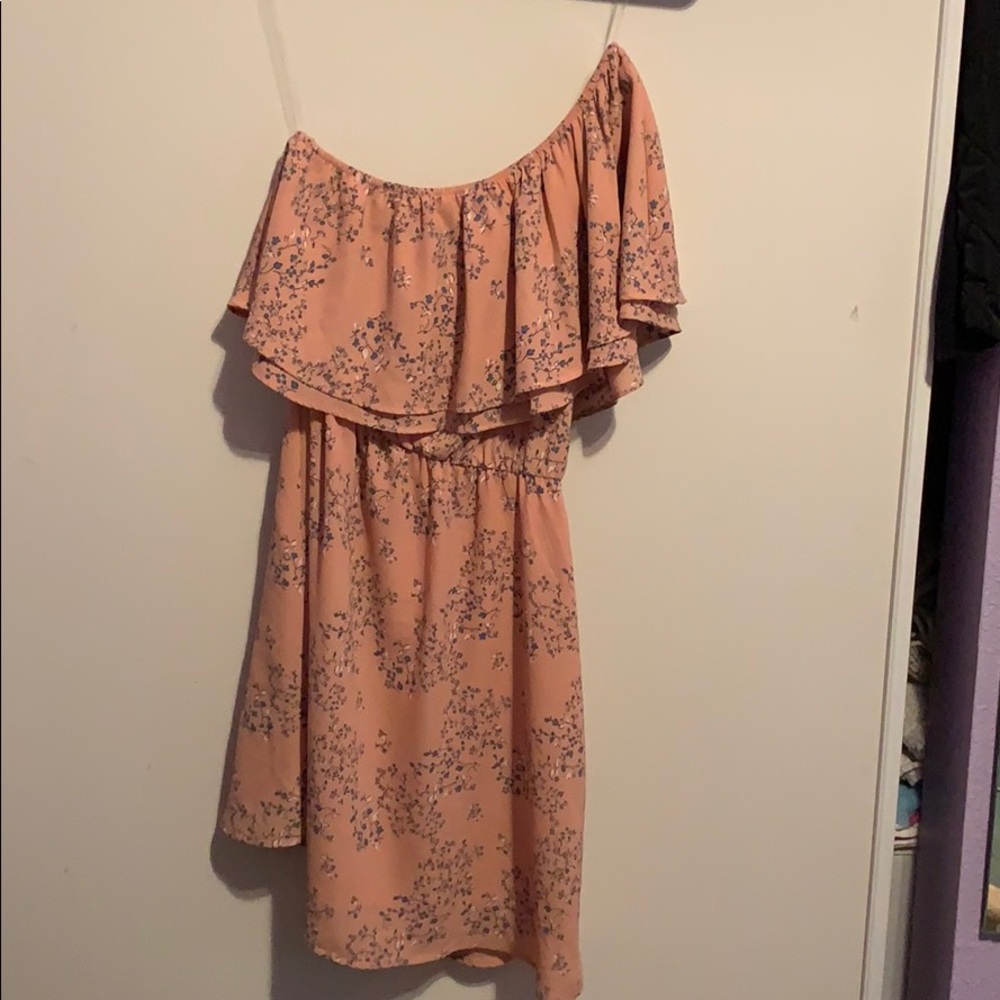 Lush one shoulder floral dress